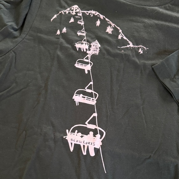 NWT Dark Green Ski Lift Graphic Tee by Slow Loris - Picture 5 of 5